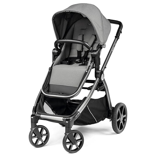 Peg Perego Ypsi – Compact Single to Double Stroller – Compatible with All Primo Viaggio Infant Car Seats & Ypsi Bassinets - Made in Italy - Mercury (Grey)
