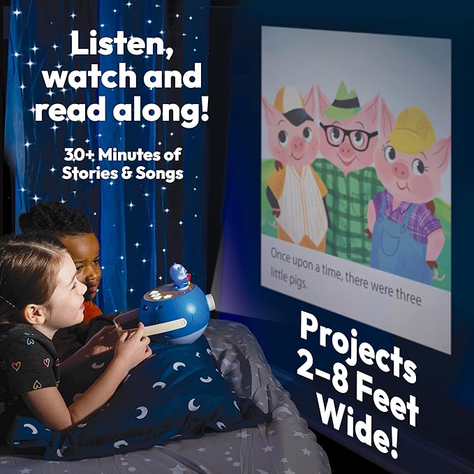Kids Book Projector - 5 Read-Aloud Stories, 5 Songs, Night Light & Soothing Dream Music | Children Ages 3+ Storytime Projector for Kids & Toddlers | Educational Toys, Owl