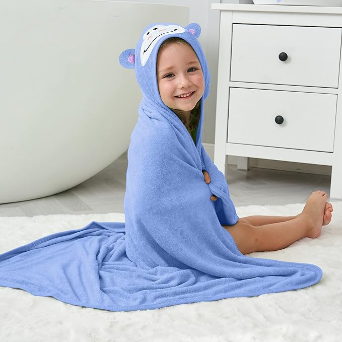 HIPHOP PANDA Hooded Towel - Rayon Made from Bamboo, Bath Towel with Bear Ears for Newborn, Babie, Toddler, Infant - Absorbent Large Baby Towel - Gorilla, 30 x 40 Inch