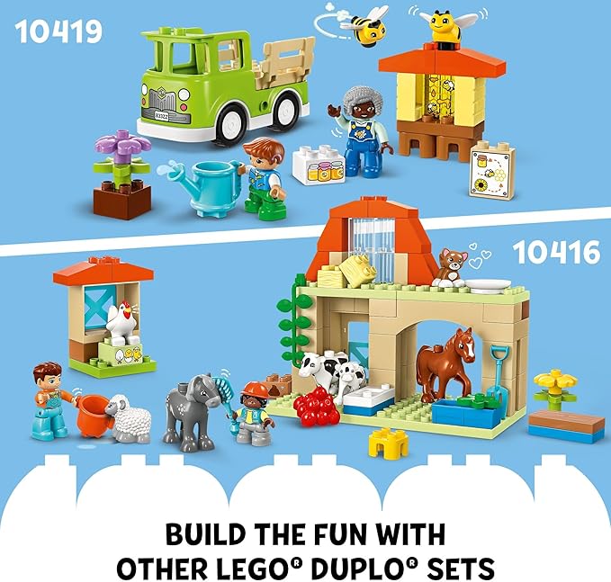 LEGO DUPLO Town Caring for Animals at The Farm Building Toys Playset - Learning, Educational Toys for Toddlers & Preschool, Ages 2+ - Building Blocks for Pretend Play Set W/Animal Figures - 10416