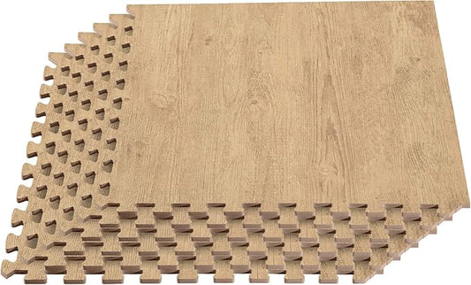 Forest Floor Farmhouse 3/8 Inch Thick Printed Foam Tiles, Premium Wood Grain Interlocking Foam Floor Mats, Anti-Fatigue Flooring – Stylish Flooring Solution