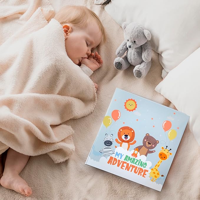 Playful Keepsake and Memory Book - First 5 Years Completely Illustrated Baby Journal - Joyful Scrapbook for Boy or Girl - Easily Record Radiant Memories - Perfect for Baby Shower