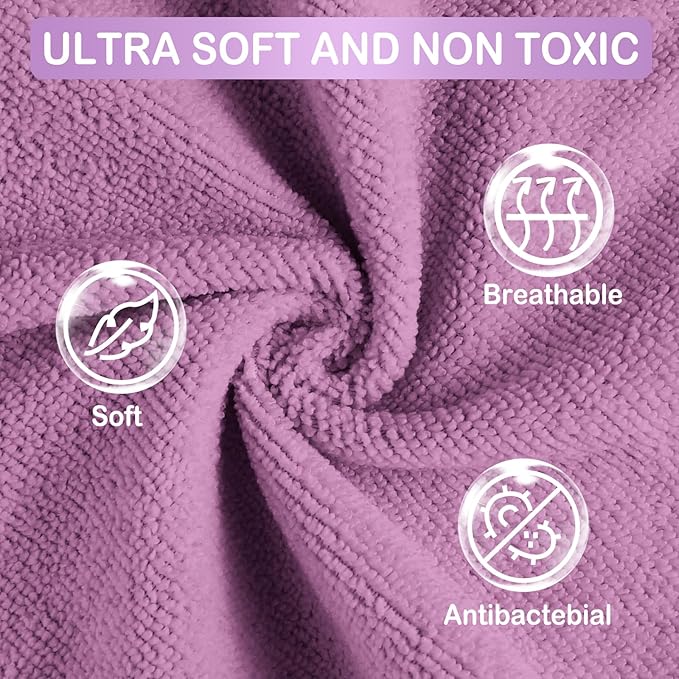 Viviland Baby Washcloths, Super Soft Baby Bath Towels for Newborn 24 Pack, Absorbent Face & Body Wash Cloth for Baby Girl, Cat Pattern, 9 x 9 inch