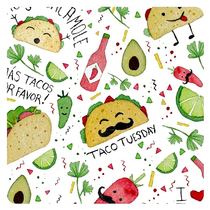 BapronBaby Taco Party Bapron - No Neck Tie Safer Bib for Baby & Toddler - Soft Waterproof Stain Resistant - Machine Washable - Sz Preschool 3-5yrs