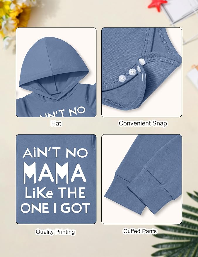 Fommy Newborn Baby Boy Clothes Plaid Letter Print Long Sleeve Hoodies + Long Pants 2PCS Fall Winter Outfits Set