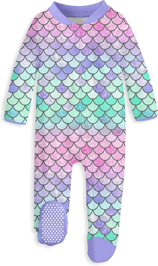 UNIFACO Baby Girls Boys Footed Pajamas One-Piece Sleeper Snug Fit Sleep and Play Zip Front Footie Romper 0-12 Month