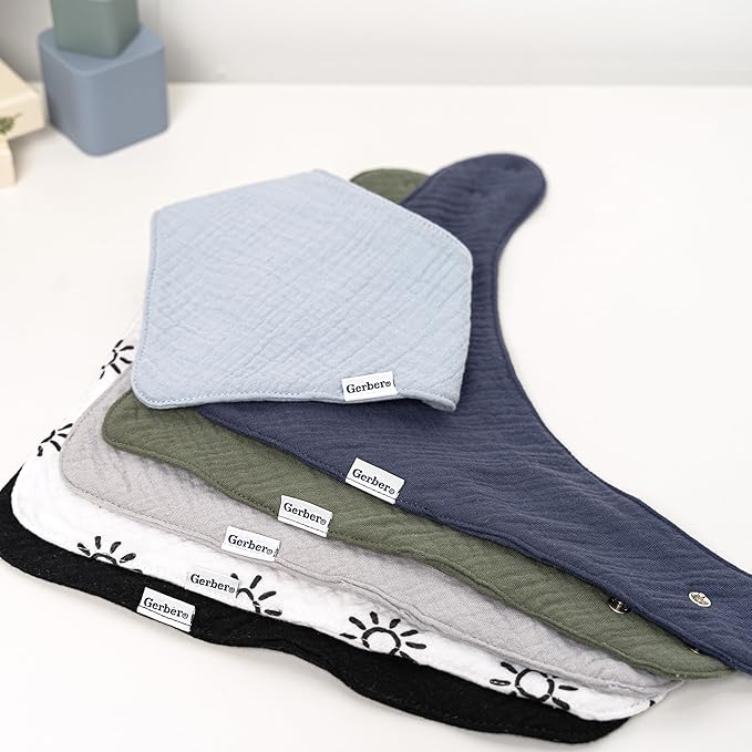 Gerber Unisex Baby Muslin Bandana Bibs