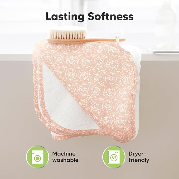 KeaBabies Hooded Baby Towel for Newborn - Viscose Derived from Bamboo Large Baby Bath Towels with Hood for Boys, Girls, Toddler, Extra Absorbent & Soft Newborn Bath Essentials (Crystal)