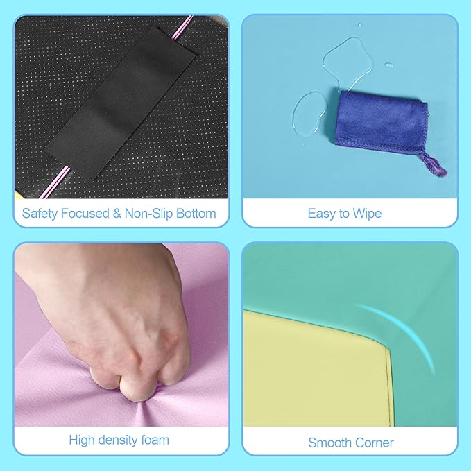 Kinder King Climb and Crawl Activity Play Set, 10-Piece Soft Foam Block for Climbing, Crawling and Sliding, Indoor Climber for Toddlers and Kids, Baby Infant Lightweight Climbing Toys