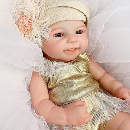 Reborn Baby Dolls 16Inch Full Body Solid Silicone Baby Girl Dolls Realistic Handmade Newborn Baby Dolls Anatomically Correct
