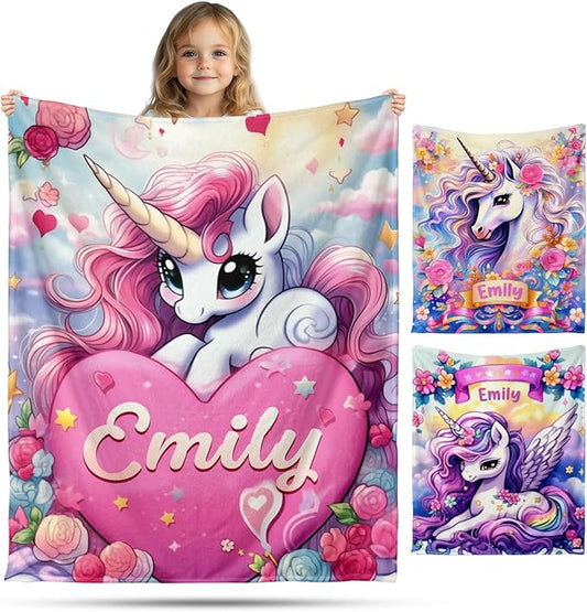 Ship Next Day, Personalized Baby Blanket for Boys Girls - Printed in USA, Custom Baby Blanket with Name Super Soft Plush Flannel, Easter Christmas Brithday Gifts for Baby Shower Kids Toddlers Newborn