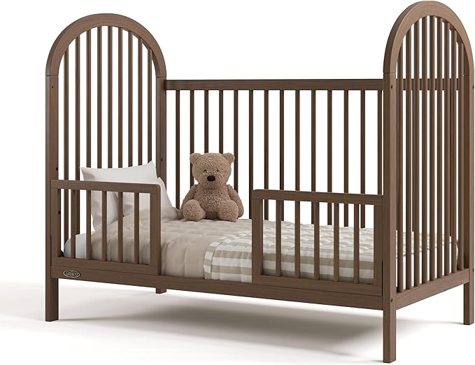 Graco Olivia Convertible Crib (Hazelnut) – GREENGUARD Gold Certified, 100% Solid Wood, Fits Standard Crib Mattress, Converts to Toddler Bed and Daybed, 4 Adjustable Mattress Heights
