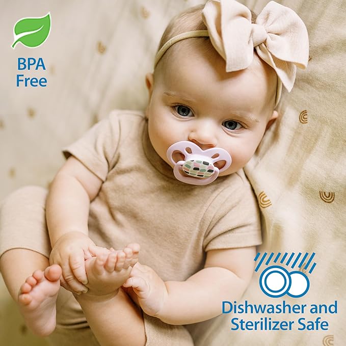 Dr. Brown's Advantage Baby Pacifier, Fully Symmetrical Soother with Soft Silicone Bulb, Skateboard Snail, 6-18m, BPA Free, 2 Pack