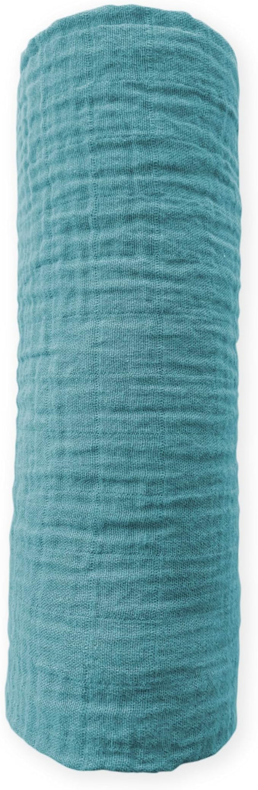 SwaddleDesigns Cotton Muslin Swaddle Blanket, Receiving Blanket for Baby Boys & Girls, Best Registry Gift, 46x46 inches, Teal