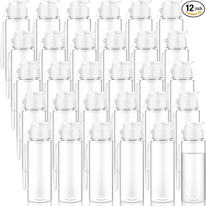 Olgaa 30 Pcs Water Bottles Bulk 17 oz Reusable Leak Portable Plastic Sports Drink Water Bottles with Handle Strap for Cycling Camping Hiking Gym Yoga (White 30Pack)
