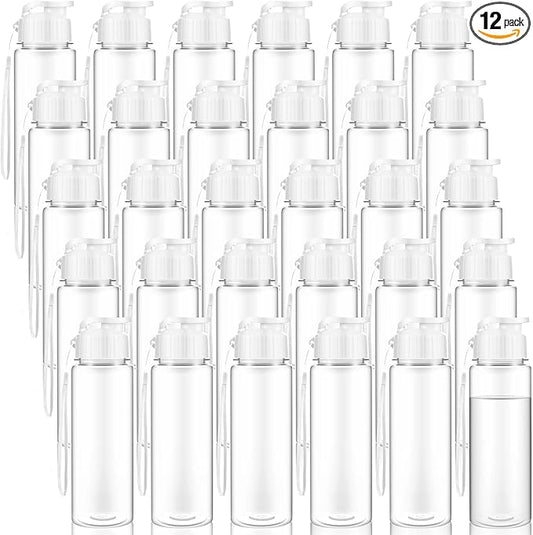 Olgaa 30 Pcs Water Bottles Bulk 17 oz Reusable Leak Portable Plastic Sports Drink Water Bottles with Handle Strap for Cycling Camping Hiking Gym Yoga (White 30Pack)
