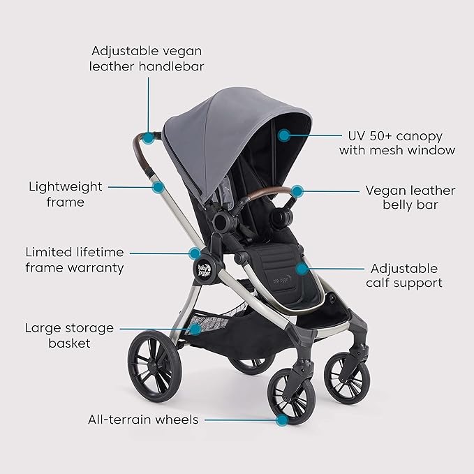 Baby Jogger® City Sights® Stroller - Convertible Stroller with Compact Fold Dark Slate