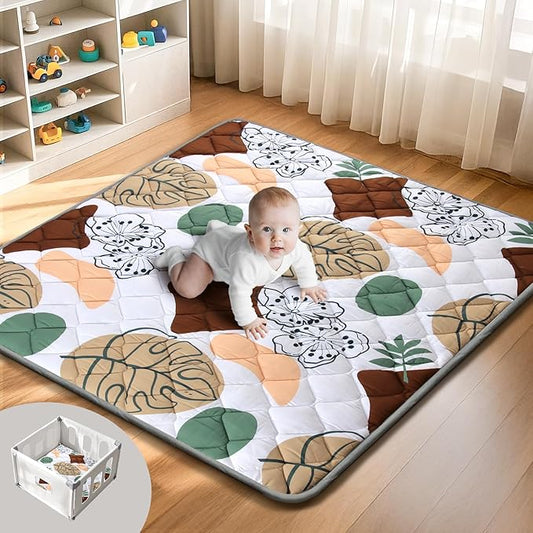 Baby Play Mat, Non-Slip Baby Mat for Floor, Soft Thicker Playpen Mat, Portable Playmat, Crawling Mat for Babies, Toddlers & Infants to Play and Learn（ 47"x47"）