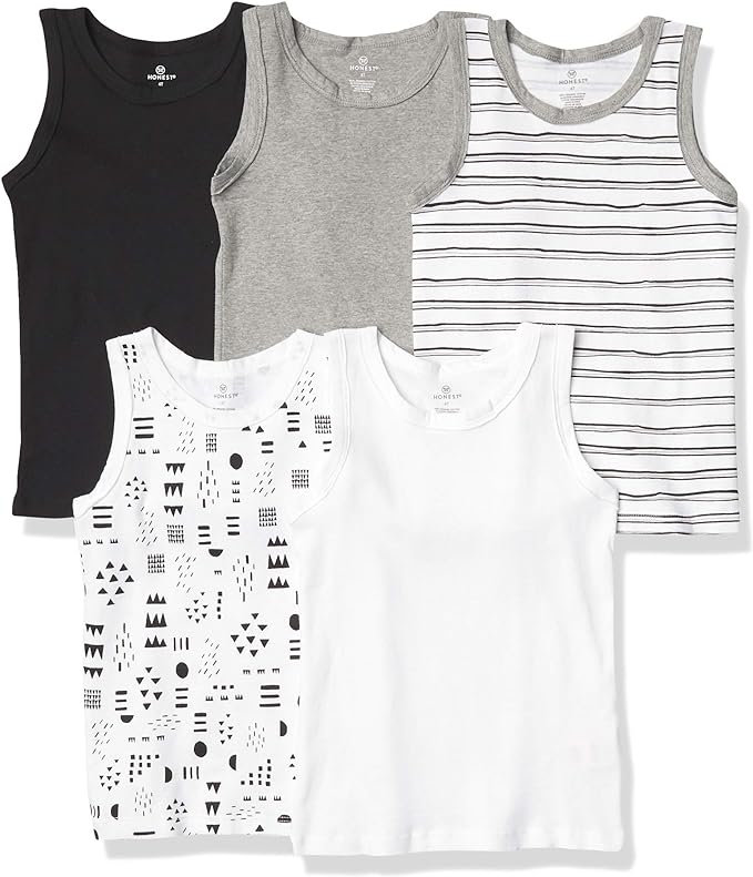 HonestBaby Sleeveless Muscle T-Shirts 100% Organic Cotton for Infant Baby and Toddler Boys, Girls
