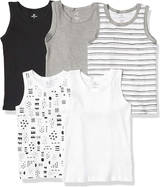 HonestBaby Sleeveless Muscle T-Shirts 100% Organic Cotton for Infant Baby and Toddler Boys, Girls