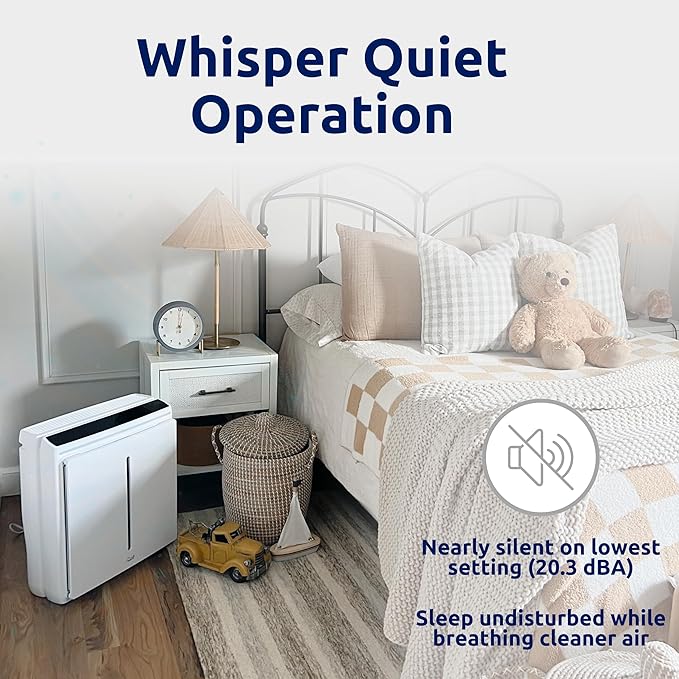 Rabbit Air, A3 SPA-1000N Air Purifiers for Home, Ultra Quiet HEPA Air Purifier - Wall Mountable Air Purifiers for Home Large Room, Allergies, Dust, Mold, Smoke & VOCs - (White, Pet Allergy Filter)