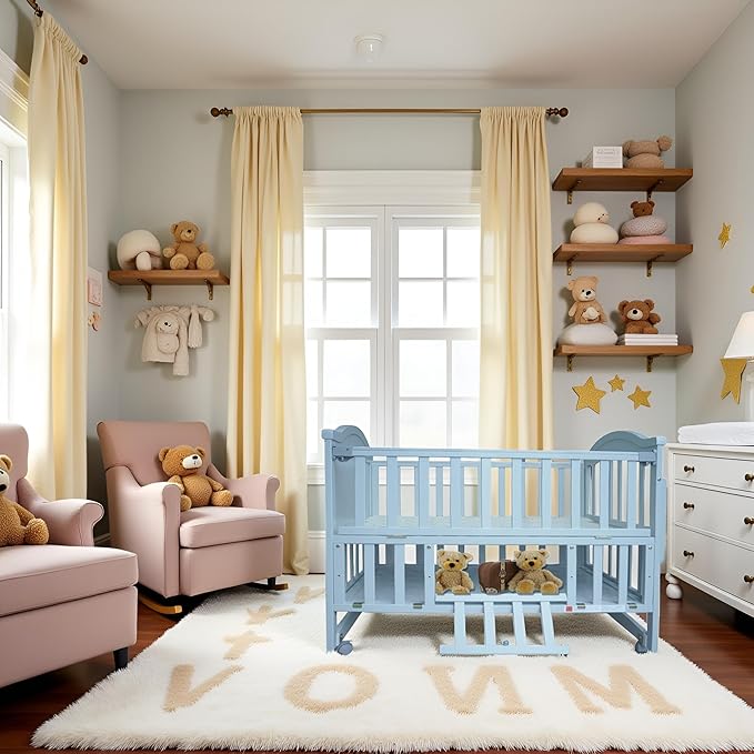 Portable Mini Baby Crib 4 in 1 with Memory Foam Mattress(38" by24) Included, Cunas para Bebes Convertible Crib with Foldable Storage Baby Playpen Bassinet Bedside Sleeper Bed (Silver Grey)