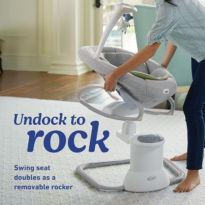 Graco Soothe My Way with Removable Rocker, Madden - Versatile Baby Swing & Portable Rocker