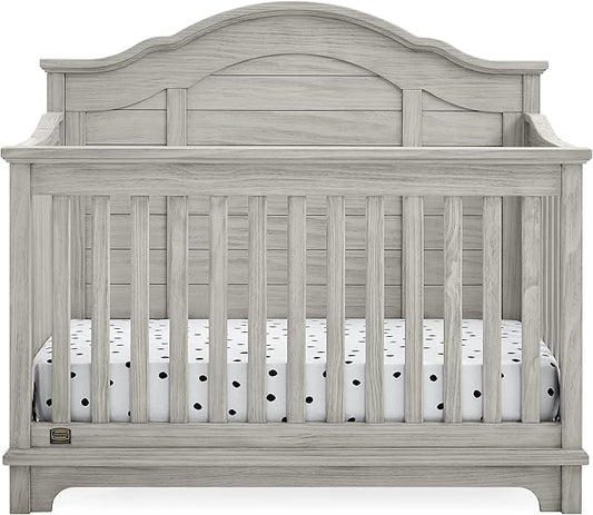 Delta Children Simmons Kids Asher 6-in-1 Convertible Crib with Toddler Rail, Rustic Mist