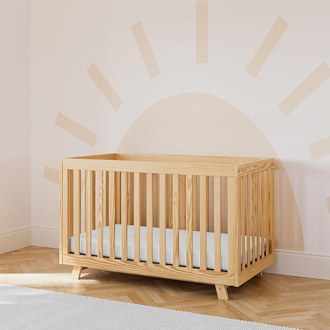 Storkcraft Beckett Grow-with-Me Convertible Crib (Natural) – GREENGUARD Gold Certified, Converts to Toddler Bed & Daybed, Fits Standard Crib Mattress, Easy-to-Assemble