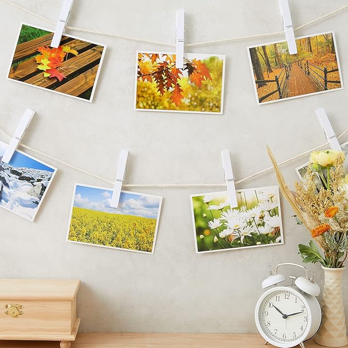 Juvale 100 Pack Wooden Clothespins for Hanging Laundry, Crafts, Photos (White, 4 in Clothes Pins Wooden)