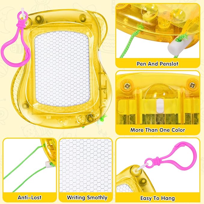 20Pcs Mini Magnetic Drawing Board for Kids,Backpack Keychain Clip Magnetic Doodle Board,Erasable Mini Sketch Writing Pad,Mini Drawing Board for Boys Girls Birthday Party Favor Classroom Supply,5Colors