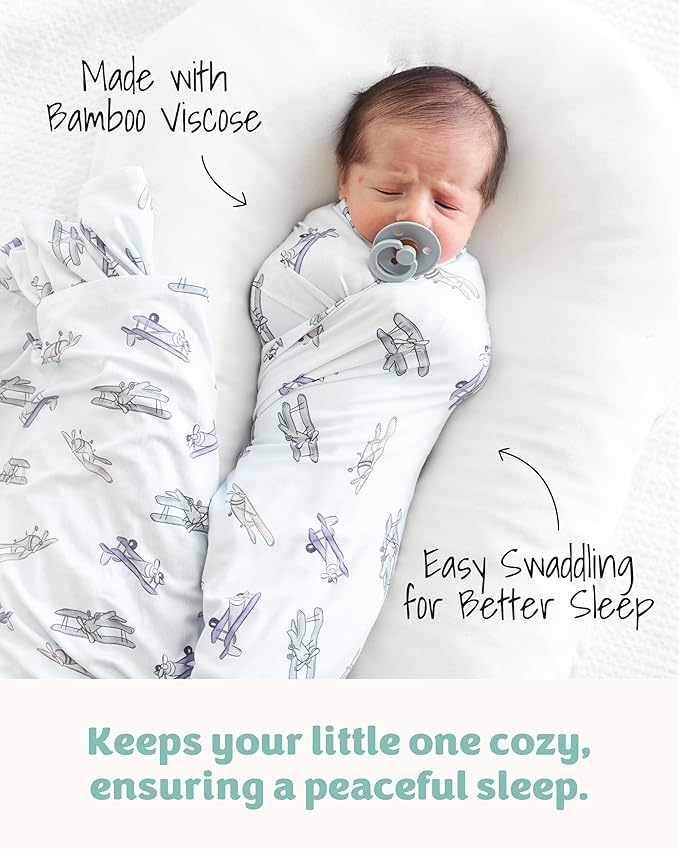 Caden Lane Baby Swaddle & Receiving Blanket, Soft, Breathable & Temperature-Regulating Bamboo Viscose Fabric for Swaddling Newborns, Gender Neutral Infant Blanket for Boys & Girls, First Class