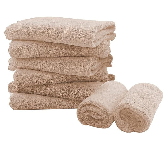 8 Pack Burp Cloths for Baby - 20" by 10" Ultra Absorbent Burping Cloth, Newborn Towel - Milk Spit Up Rags - Burpy Cloths for Unisex, Boy, Girl - Burp Cloths Set (Brown)