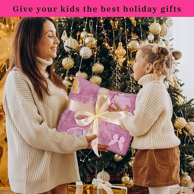 Glow in The Dark Blanket for Kids Girls, Fuzzy Cozy Warm Soft Throw Blanket for Couch Bed Sofa, Girl Toys Butterfly Blankets for Teens Grandkids Unique Birthday Gifts 60"×80"