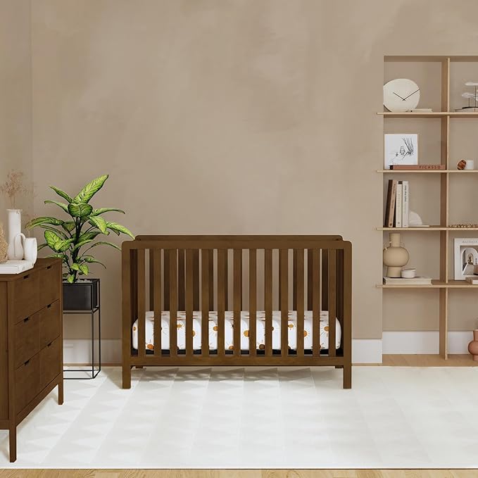 Carter's by DaVinci Colby 4-in-1 Baby Crib Convertible to Toddler Bed, Daybed, Full-Size Bed - Easy Assembly - GREENGUARD Gold Certified, 4 Adjustable Heights, Conversion Kit Sold Separately, Walnut