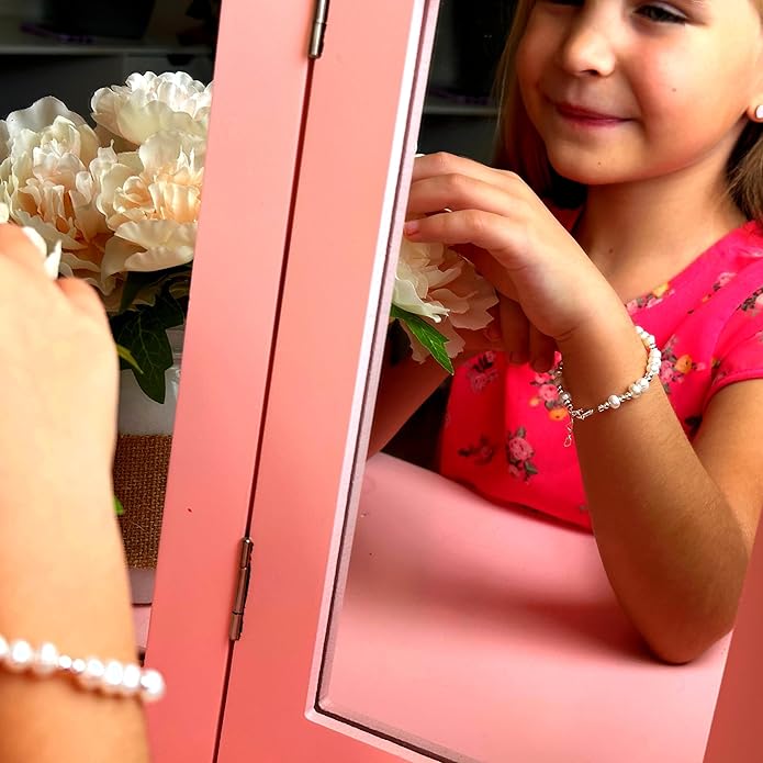 Freshwater Cultured Pearl Bracelet, Sterling Silver Jewelry. Toddler Bracelets for Girls, Toddler Girl Birthday Gifts, Keepsake Baby Girl gift