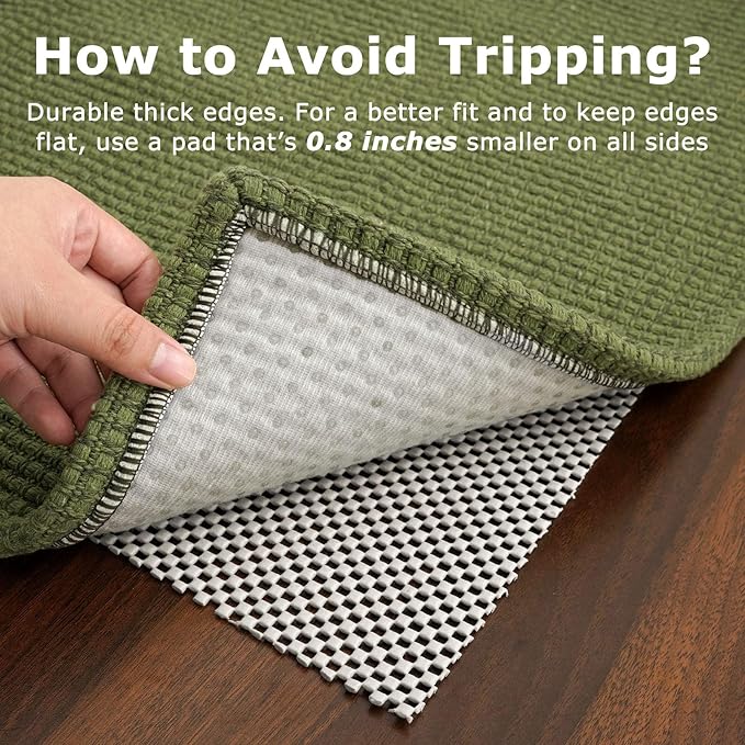 KOZYFLY Extra Long Runners for Hallways 3x16 ft Washable Kitchen Runner Non Slip Rubber Backed Hallway Rug Cotton Entryway Runner Rug Floor Carpet for Indoor Hall, Kitchen, Olive Green/Earthy Green