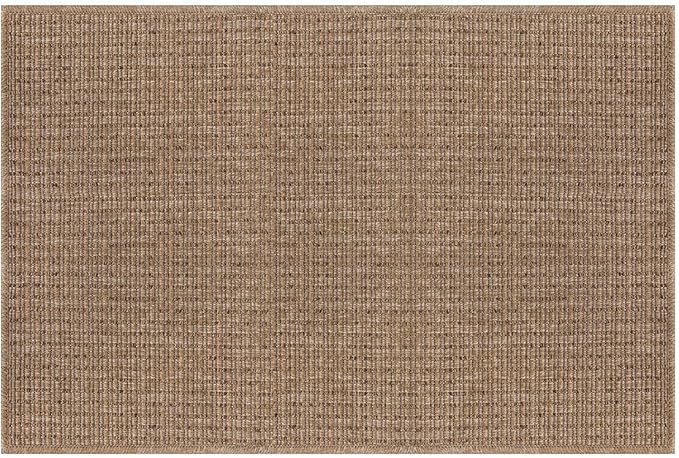 Beverly Rug Easy Jute Natural Entry Rug 2x3 Solid Washable Durable Outdoor Indoor Area Rugs for Living Dining Room Patio Office Stain Resistant Non Shedding Casual Indoor Outside Carpet 2 x 3 Natural