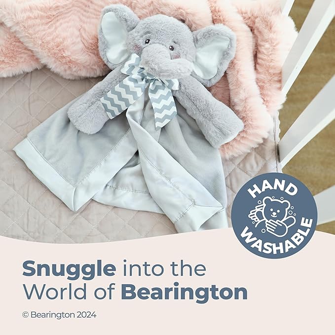 Bearington Baby Lil' Spout Cuddle Me Sleeper, Gray Elephant Large Size Security Blanket, 28.5" x 28.5"