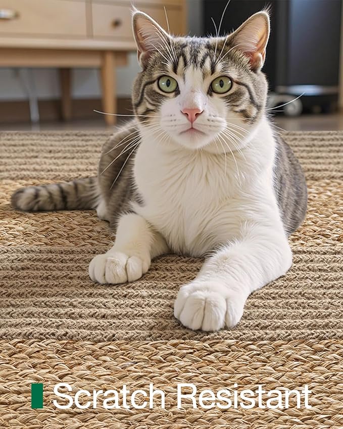 LUMI Jute Runner Rug Non Slip for Hallway, 3'x10' Natural Rustic Carpet No Shedding, Farmhouse Braided Area Mat Indoor High Traffic for Living Room, Entryway, Kitchen, Laundry