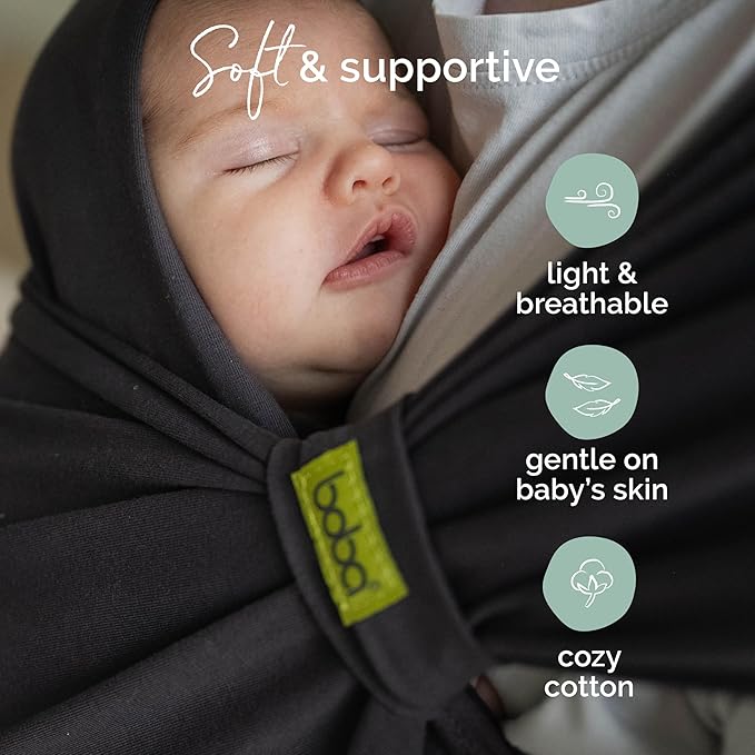 Boba Bliss Baby Carrier Newborn to Toddler (7-35 lbs) - Light & Breathable Toddler Carrier - Certified Hip-Healthy, Adjustable Straps for All Parents, Hybrid, Soft & Stretchy 0-18 Months (Charcoal)