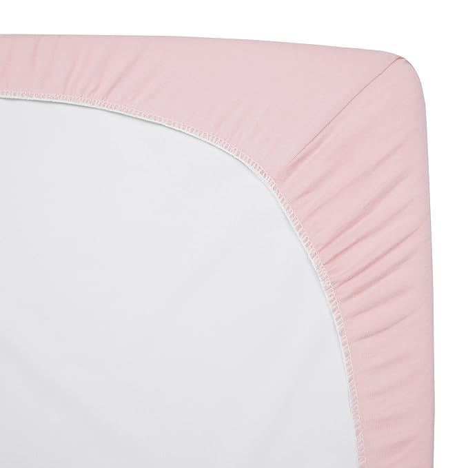 American Baby Company 3 Pack 100% Natural Cotton Fitted Crib Sheets 52" x 28" - Soft, Breathable, Hypoallergenic & Gentle Toddler Bed Sheets, Pink, Neutral for Boys & Girls
