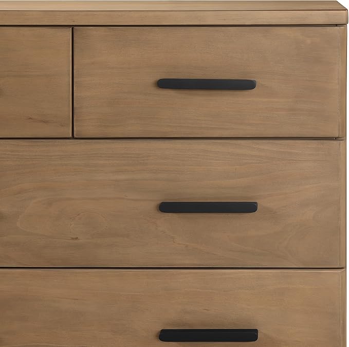 Delta Children Sloane 4 Drawer Dresser with Changing Top - Greenguard Gold Certified, Acorn/Matte Black