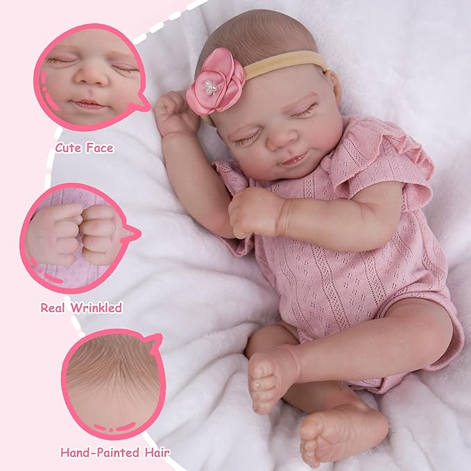 Milidool Lifelike Reborn Baby Dolls - 20Inch Soft Vinyl Realistic Newborn Baby Dolls Poseable Real Life Baby Girls Dolls for 3+ Year Old Girls Kids