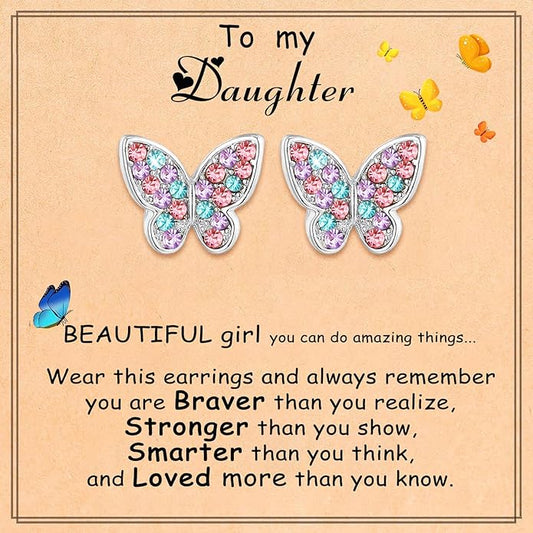 Butterfly Earrings Birthday Christmas Jewelry Gifts for Daughter Granddaughter Niece Butterfly Lover
