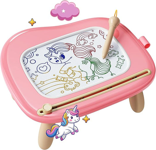 KOKODI Magnetic Drawing Board, Toddler Girl Toys for 1-2 Year Old, Large Doodle Board Pad Learning and Educational Toys for 1 2 3 Year Old Baby Kids Birthday Gifts(Pink)