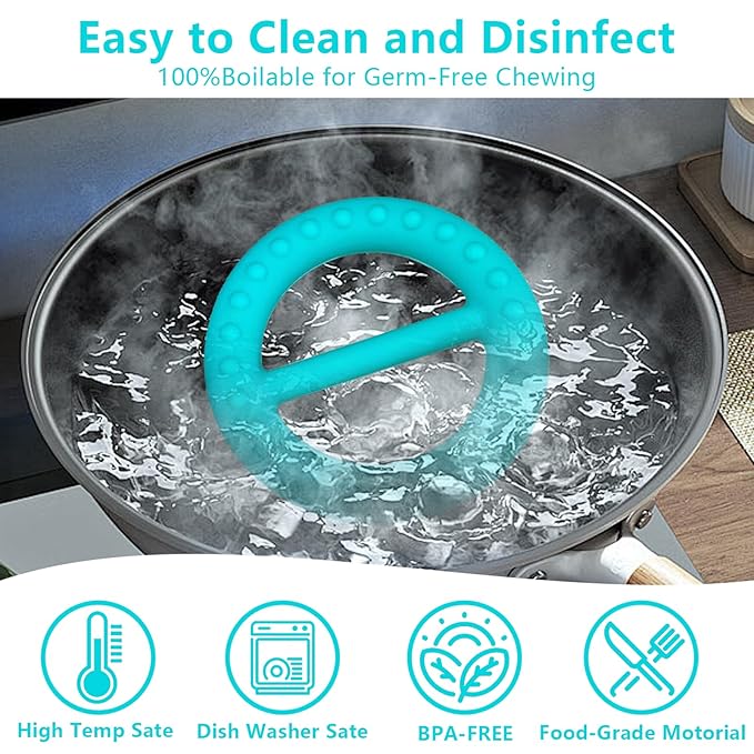 Chew Necklaces for Sensory Kids, 3 Pack Sensory Toys Silicone Chewy Necklace Sensory for Babies Toddlers, Baby Teething Toys for 0-24 Months Oral Motor Stimulation (Circle)