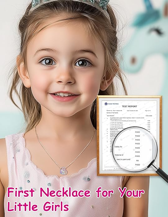 Unicorn Necklace for Girls, Initial Necklaces for Little Girls Kids Children, Hypoallergenic 925 Sterling Silver Kids Jewelry Colorful CZ Unicorn Gifts for Birthday Kindergarten Graduation Wedding