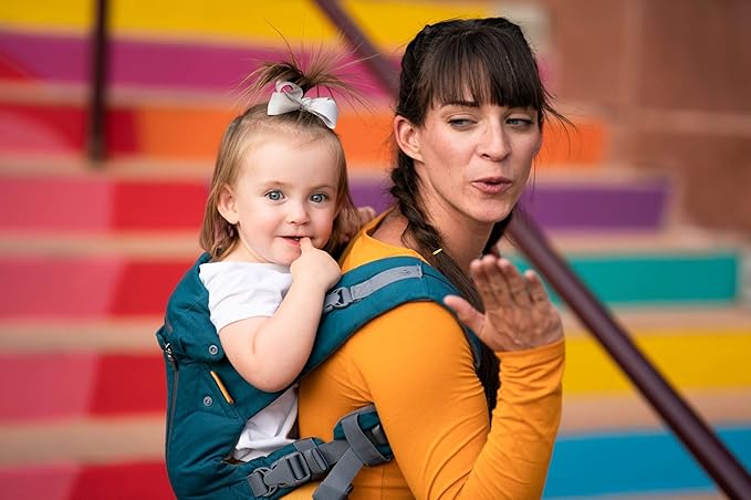 Beco Baby Carrier 8 Hybrid Newborn to Toddler Carrier (7-45lbs) - All in 1 Mesh Toddler Carrier - Baby Carrier Backpack, Front and Hip Carrier with Adjustable Seat - Cooling Ergonomic Carrier (Teal)