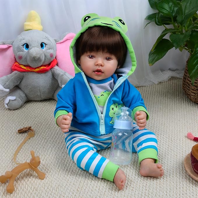 CHAREX Lifelike Reborn Baby Dolls Boy - 18 Inch Baby Toddler Soft Body Realistic Newborn Baby Doll Real Life Baby Dolls Toy Gift with Accessories for Kids Age 3+